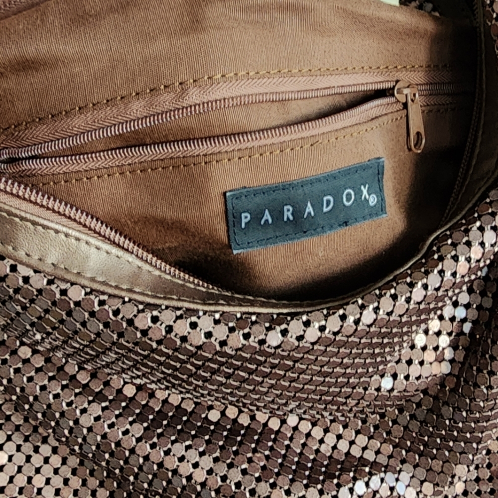 Paradox Bronze Metallic Hobo Shoulder Bag - Picture 7 of 11